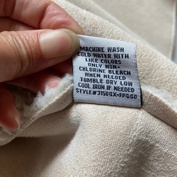 Angel Kiss Faux Sherpa Shacket Ivory Faux Suede Lined Buttons Jacket Sz 2X - Picture 3 of 13